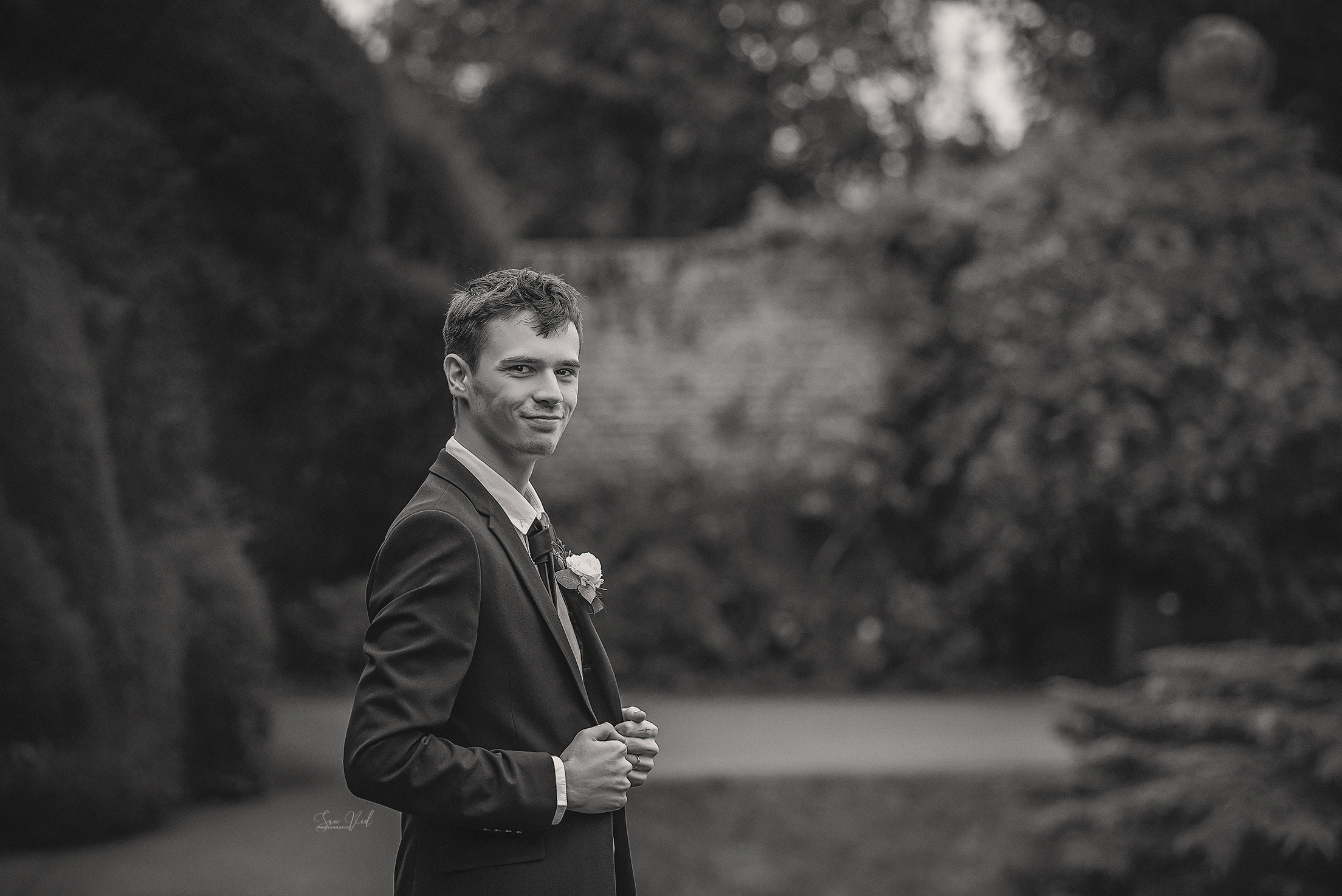 Wedding Photography Groom Ayscoughfee Hall Museum and Gardens Spalding