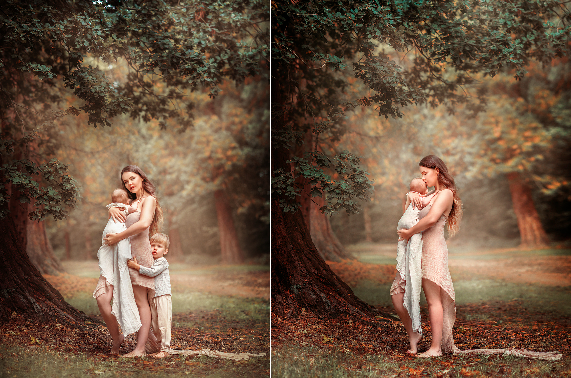 Creative Family Kids Mother Photography in woods London