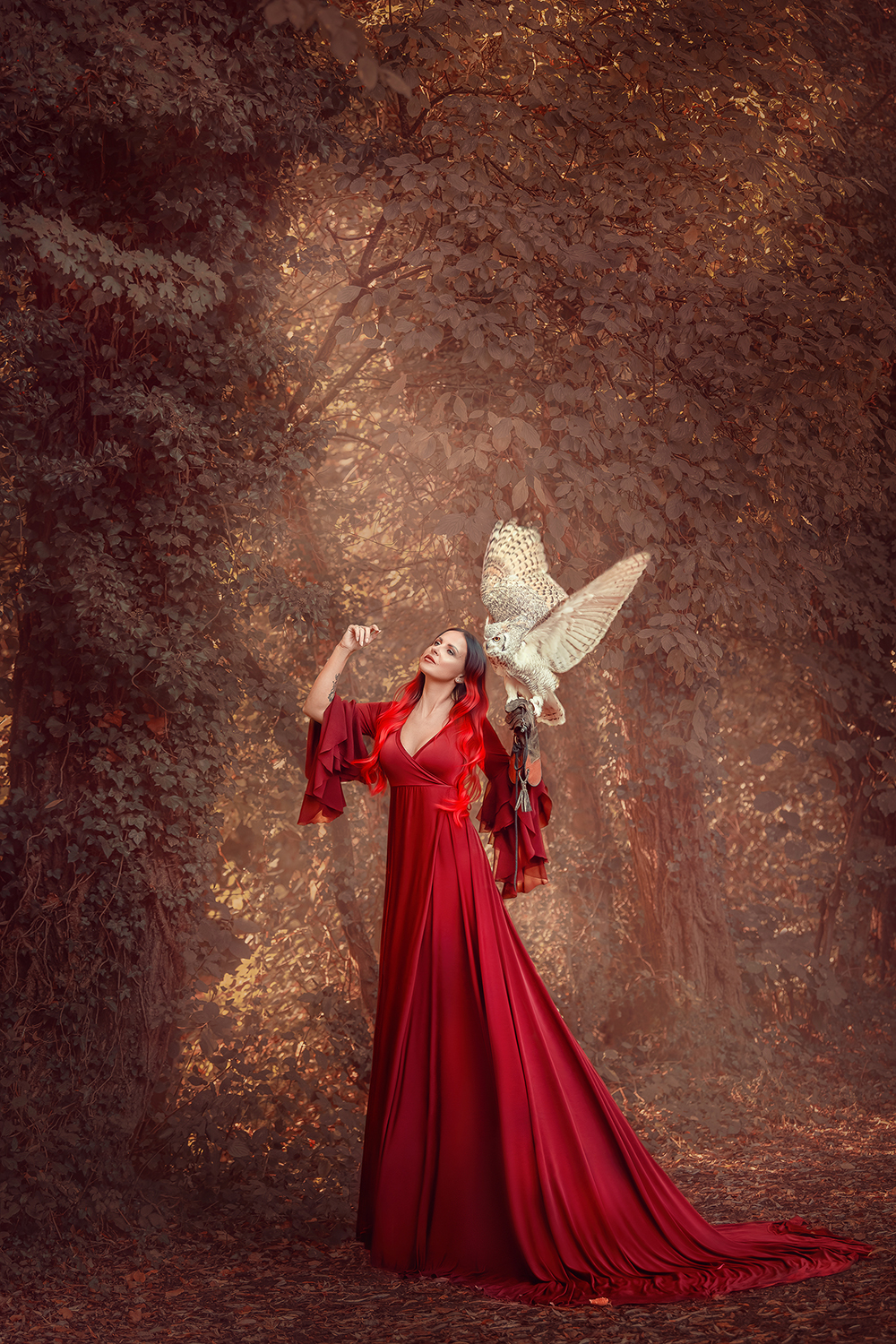 Creative Portrait with Owl Photography London