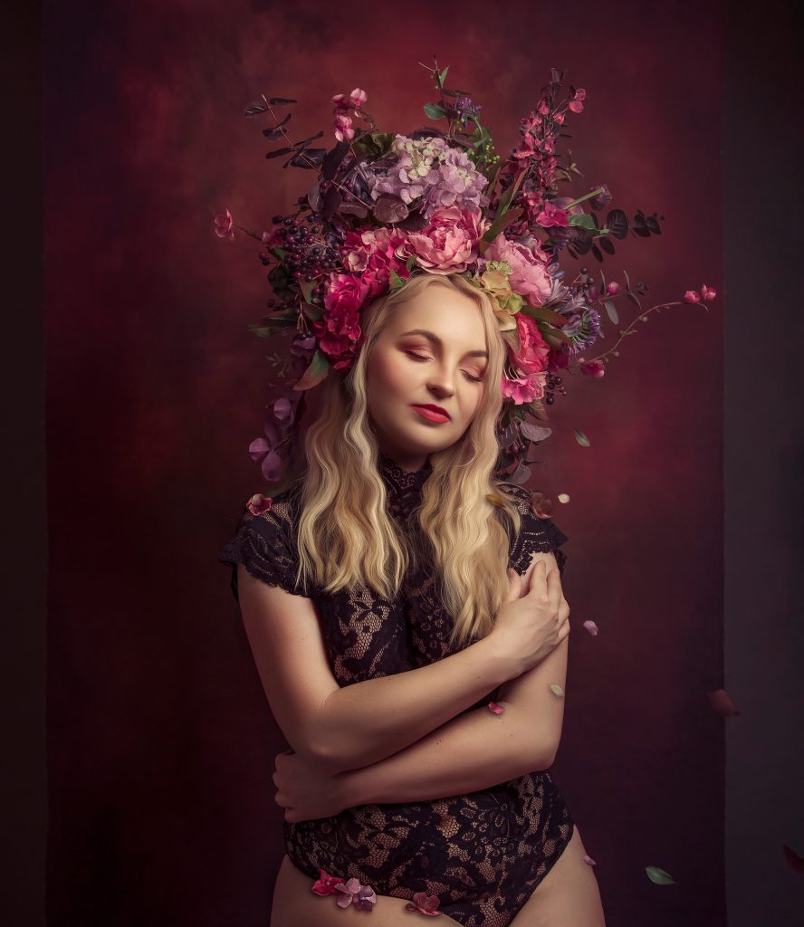 creative headpiece product shot on model studio photography in Sutton London Surrey